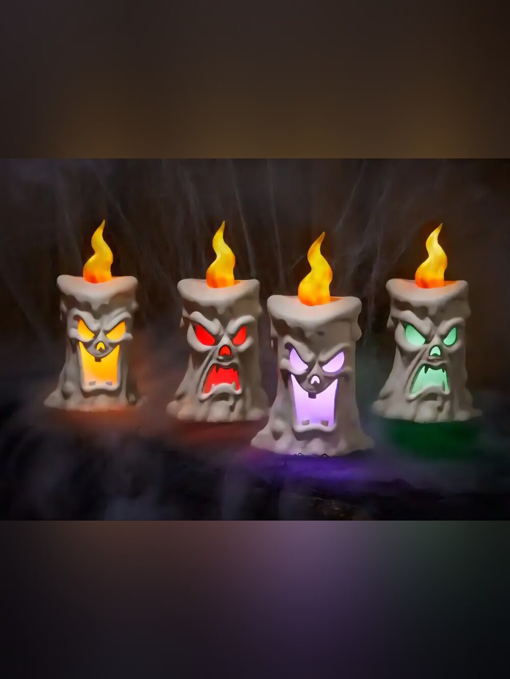 4-Pack Halloween Classics Color Changing LED Spooky Candle Pathway Markers